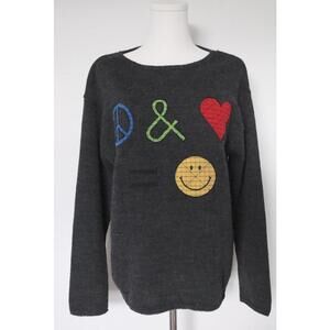 1990s Moschino Cheap & Chic Peace & Love = Happiness Sweater